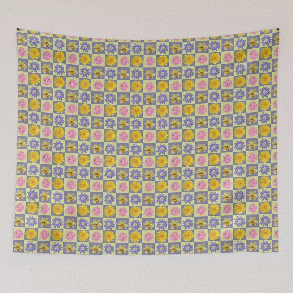 Item preview, Spring Flower Checkers Purple & Yellow designed and sold by Digitalmyth's Designs.