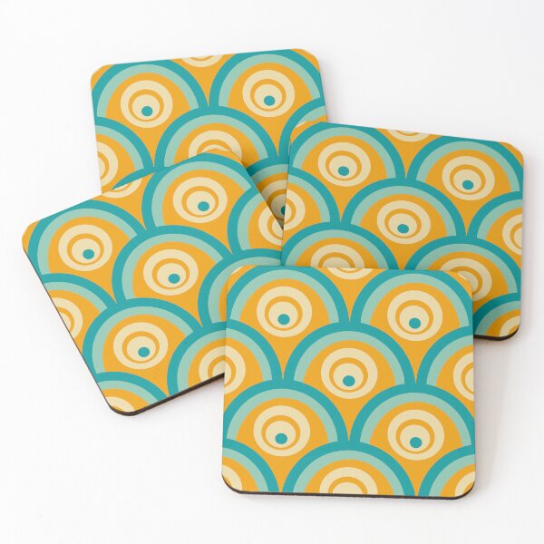 Item preview, Seventies arcade pattern in blue designed and sold by StefanStudioArt.