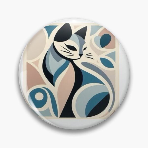 Item preview, Stylized Blue Teal Cat Abstract Artwork  designed and sold by NivyasArtistry.