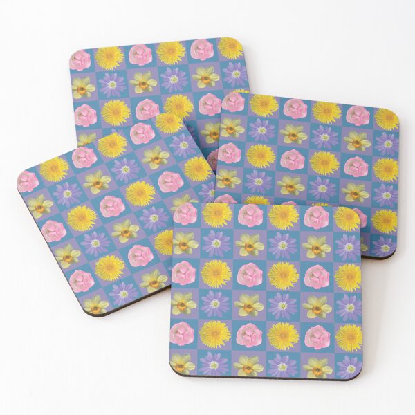 Item preview, Spring Flower Checkers Purple & Blue designed and sold by Digitalmyth's Designs.