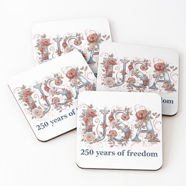 Item preview, USA FLORAL TYPOGRAPHY designed and sold by BKDIGITALSHOP.
