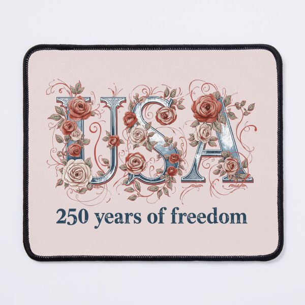 Item preview, USA FLORAL TYPOGRAPHY designed and sold by BKDIGITALSHOP.