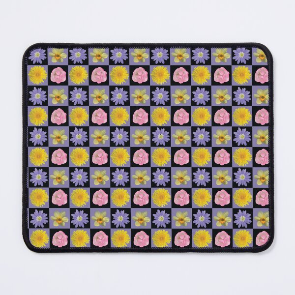 Item preview, Spring Flower Checkers Purple & Black designed and sold by Digitalmyth's Designs.