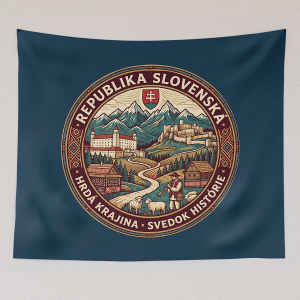 Item preview, Slovakia Illustration Travel Art Badge designed and sold by KrisSidDesigns.