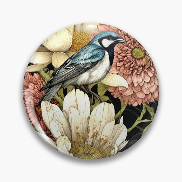 Item preview, Vintage Illustration of Birds and Flowers designed and sold by ©Janis Zroback.