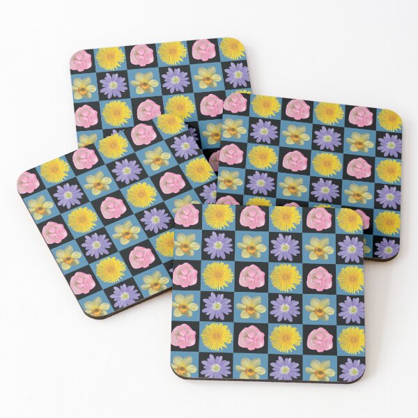 Item preview, Spring Flower Checkers Blue & Black designed and sold by Digitalmyth's Designs.