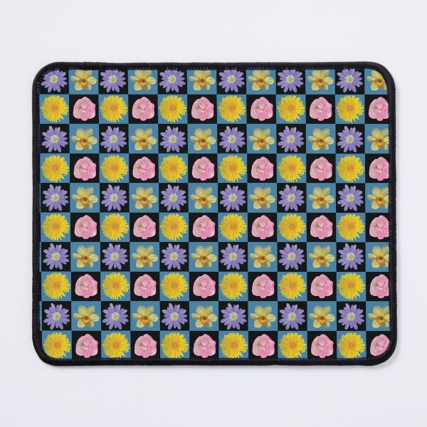 Item preview, Spring Flower Checkers Blue & Black designed and sold by Digitalmyth's Designs.