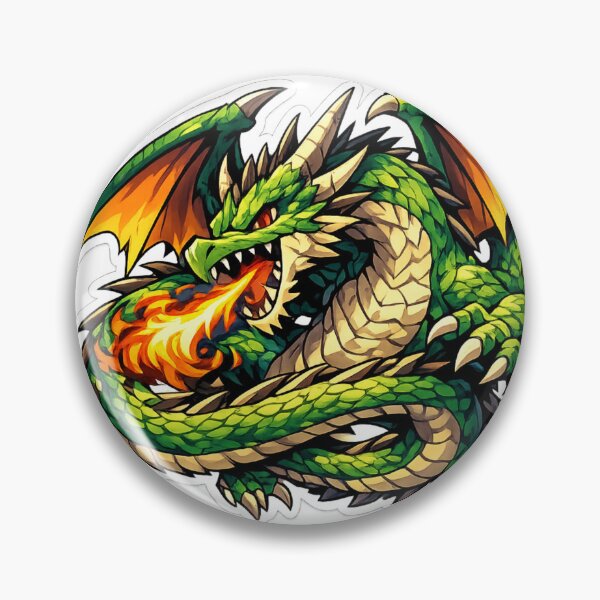 Artikelvorschau, Mächtiges Drachenmaskottchen – Mythischer Feuerdrache im Anime-Stil entworfen und verkauft von Sticker Hubs.
