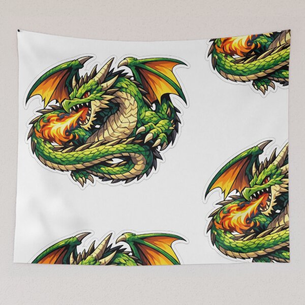 Item preview, Mighty Dragon Mascot - Mythical Fire-Drake Anime Style Graphic designed and sold by Sticker Hubs.