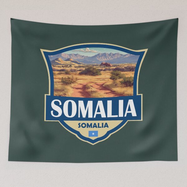 Item preview, Somalia Illustration Retro Badge designed and sold by KrisSidDesigns.