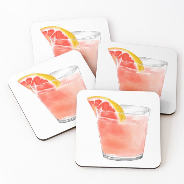 Item preview, Refreshing Pink Grapefruit Citrus Cocktail Watercolor Painting designed and sold by Nickmeil26.