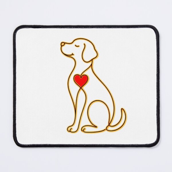 Item preview, Heartline Dog – Minimalist One Line Dog with Red Heart designed and sold by MarekoraStudio.