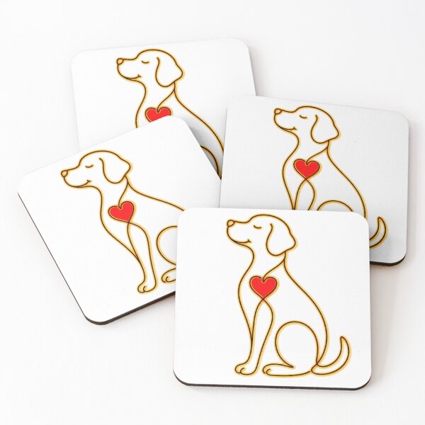 Item preview, Heartline Dog – Minimalist One Line Dog with Red Heart designed and sold by MarekoraStudio.