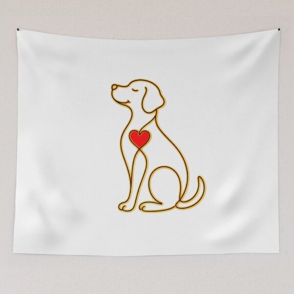 Item preview, Heartline Dog – Minimalist One Line Dog with Red Heart designed and sold by MarekoraStudio.