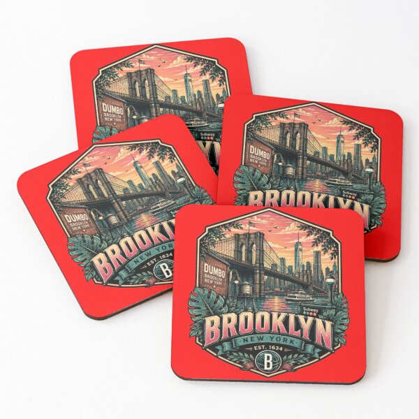 Item preview, Brooklyn New York Vintage Travel Badge T-Shirt Design designed and sold by Wandering Threads.