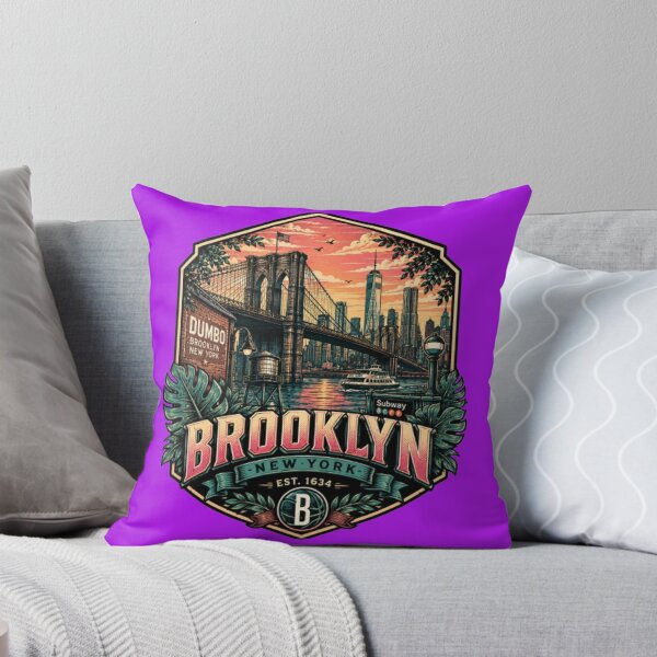 Item preview, Brooklyn New York Vintage Travel Badge T-Shirt Design designed and sold by Wandering Threads.