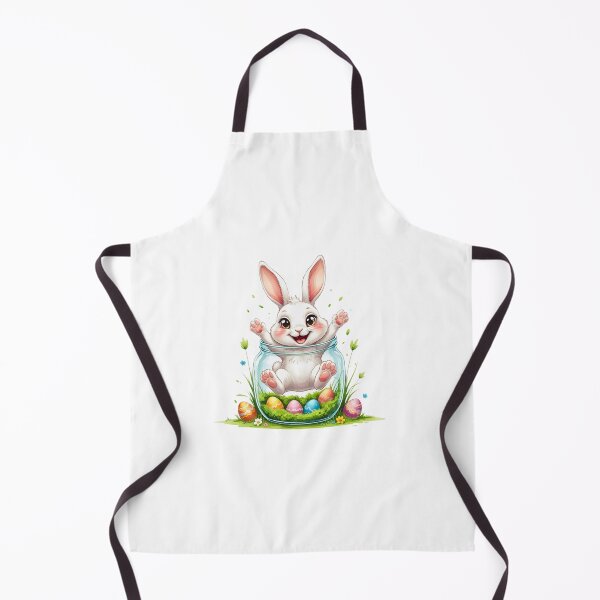 Item preview, Cute White Bunny in a Jar with Easter Eggs designed and sold by AQUILAKREO.