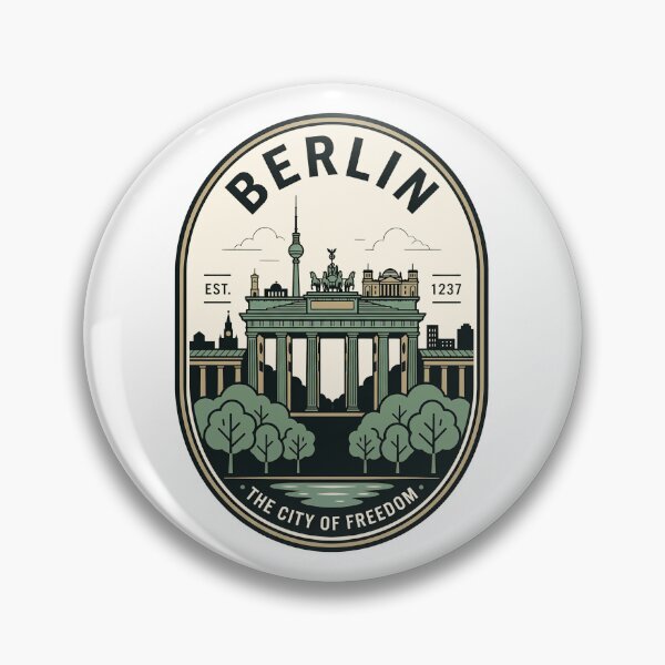 Item preview, Vintage Berlin Germany Skyline Travel Badge designed and sold by k3rstman1.