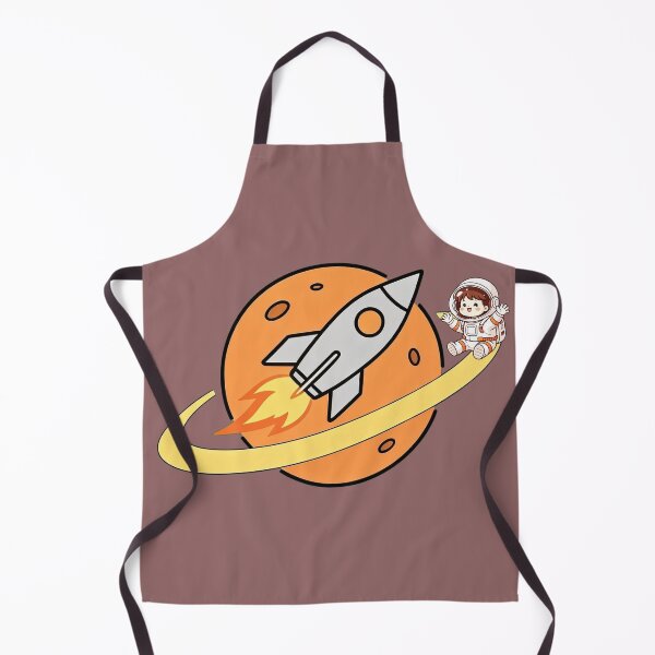 Item preview, Cute Astronaut Riding Ring Around Orange Planet with Rocket designed and sold by TeyArtWork.
