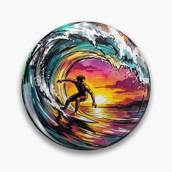 Item preview, The Sunset Barrel: Deconstructed Ink Surfer designed and sold by OnikaD art.