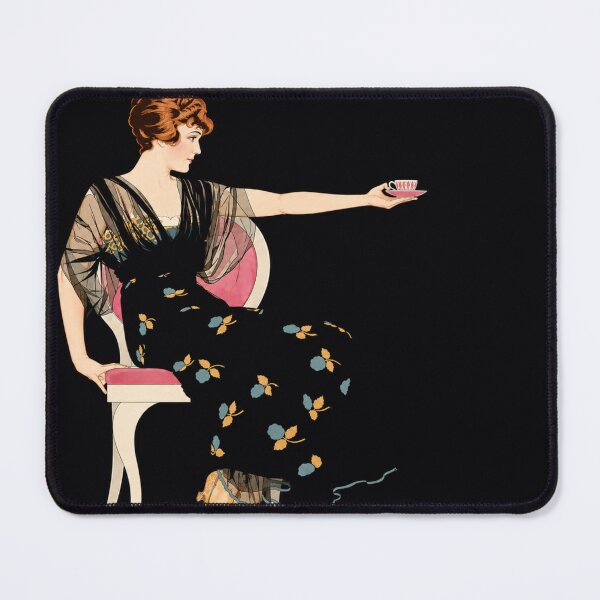 Item preview, Art Deco Tea Lady Illustration for Vintage Decor Lovers designed and sold by RickE.