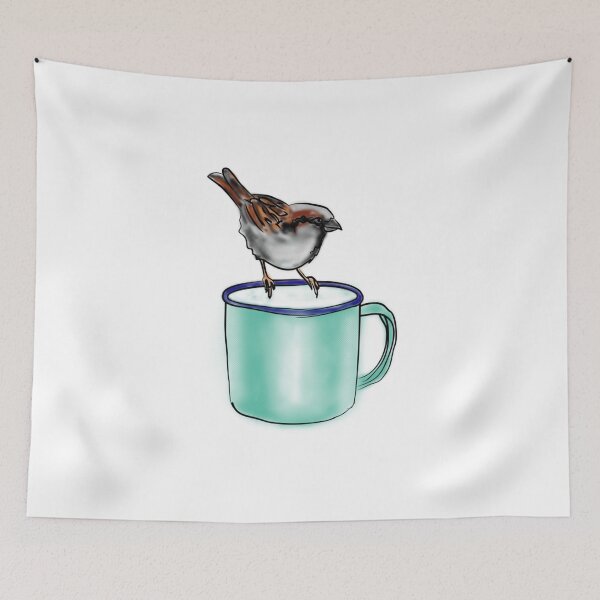 Item preview, Tea Time Sparrow designed and sold by BeautyDesignNo1.