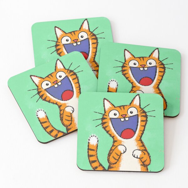 Item preview, Crazy Happy Cat — Colorful Cartoon Animal Illustration designed and sold by 516 Studio.