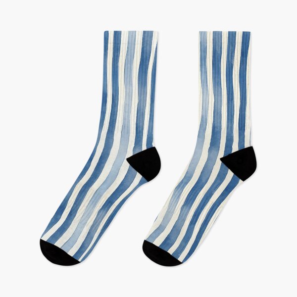 Item preview, Watercolor Navy Blue Stripes designed and sold by Miller Designs Print & Pattern.