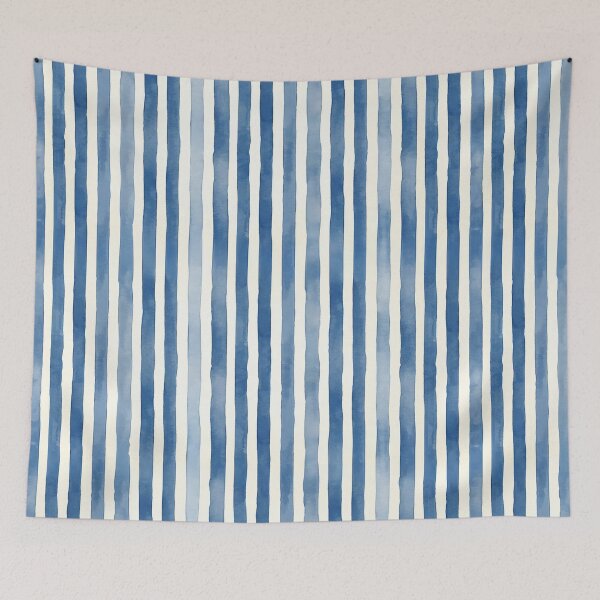 Item preview, Watercolor Navy Blue Stripes designed and sold by Miller Designs Print & Pattern.