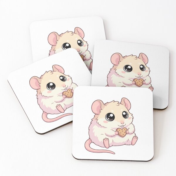 Item preview, Cute Hamster Holding Heart Cookie Kawaii Sweet Animal Art designed and sold by CreatedbyKandJ.