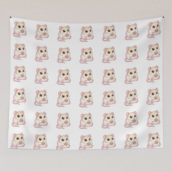Item preview, Cute Hamster Holding Heart Cookie Kawaii Sweet Animal Art designed and sold by CreatedbyKandJ.