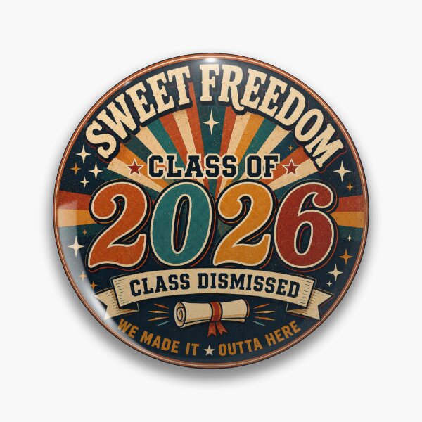 Item preview, Class of 2026 Retro Senior Graduation Badge designed and sold by Swanny's Custom T-shirt and Gift Designs.