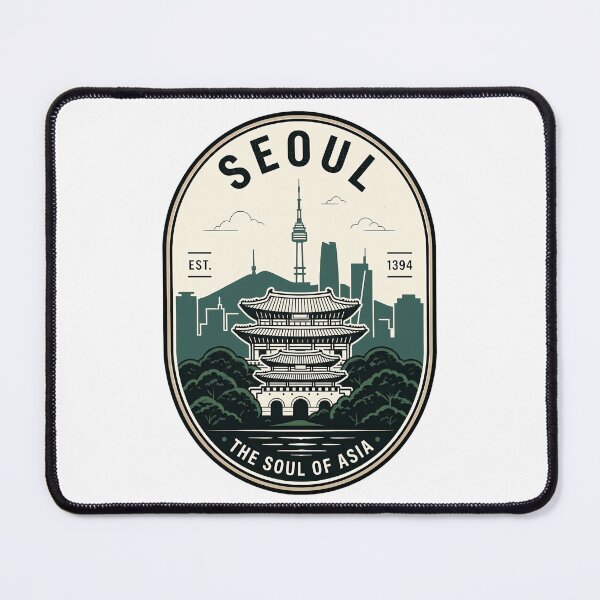 Item preview, Seoul South Korea Vintage Travel Badge Skyline designed and sold by k3rstman1.