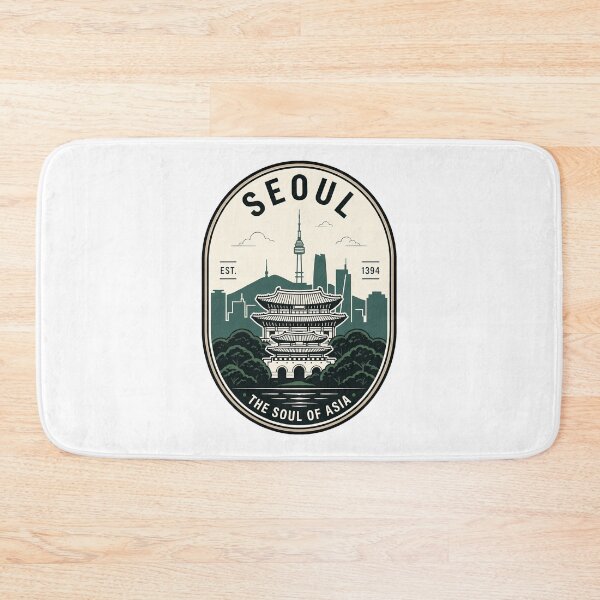 Item preview, Seoul South Korea Vintage Travel Badge Skyline designed and sold by k3rstman1.
