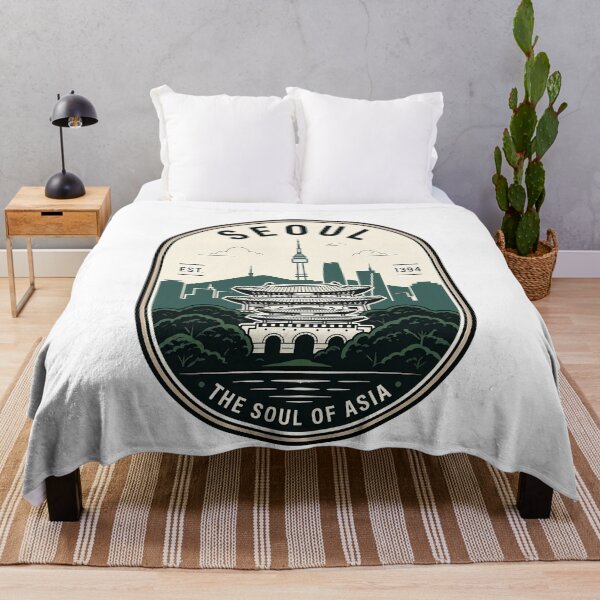 Item preview, Seoul South Korea Vintage Travel Badge Skyline designed and sold by k3rstman1.