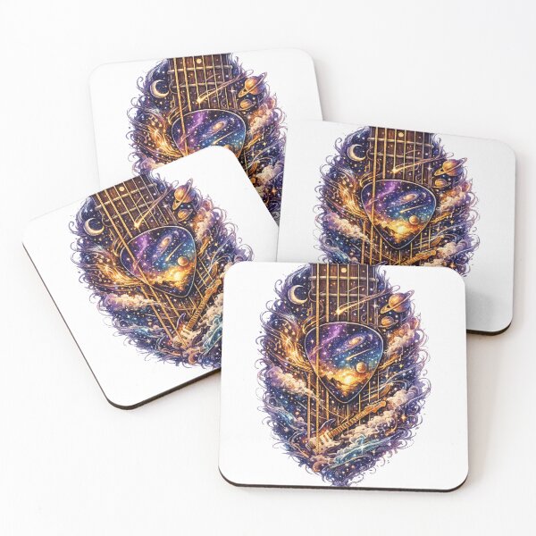 Item preview, Cosmic Guitar Pick Between Strings – Psychedelic Space Guitar Art T-Shirt Design designed and sold by XxZainStylexX.