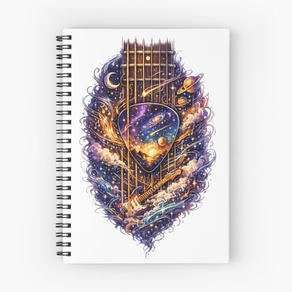 Item preview, Cosmic Guitar Pick Between Strings – Psychedelic Space Guitar Art T-Shirt Design designed and sold by XxZainStylexX.