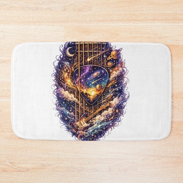 Item preview, Cosmic Guitar Pick Between Strings – Psychedelic Space Guitar Art T-Shirt Design designed and sold by XxZainStylexX.