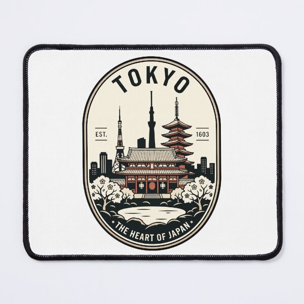 Item preview, Vintage Tokyo Japan Skyline Pagoda Travel Badge designed and sold by k3rstman1.