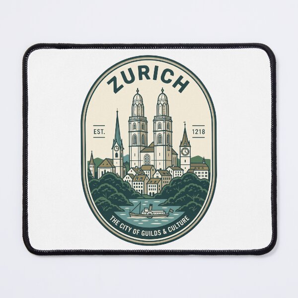 Item preview, Vintage Zurich Switzerland Skyline Travel Badge designed and sold by k3rstman1.