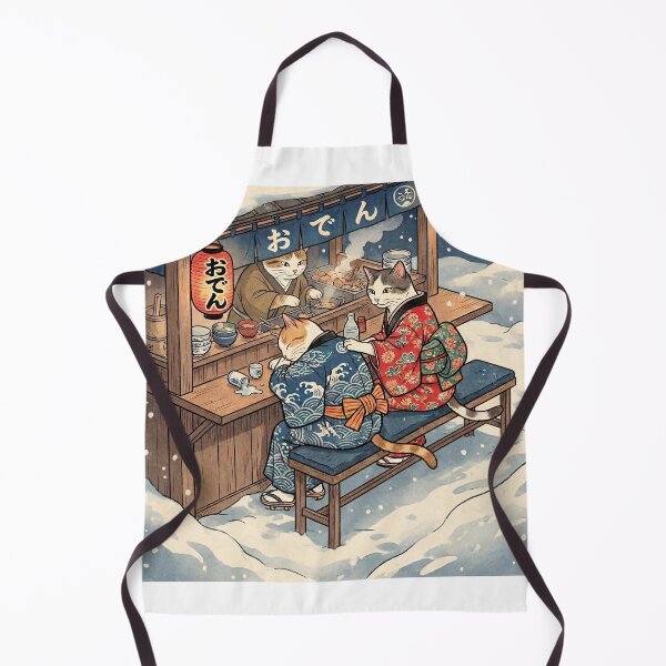 Item preview, Drunk Cat at a Snowy Oden Stall — Neko no Oden Yatai Suitai Zu | Japanese Ukiyo-e Cat Art designed and sold by Ukiyo Neko Hyakkei - Cats of the Floating World-.