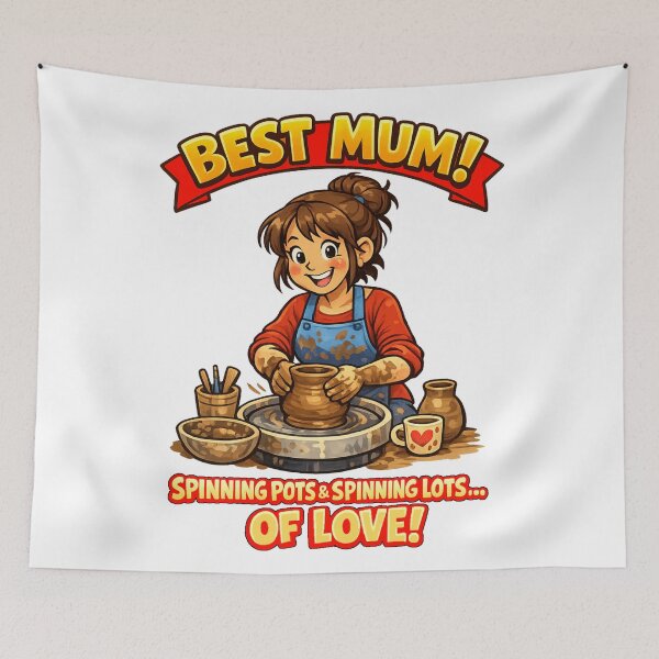 Item preview, Mum,Mom Best Mum doing pottery with a potter's wheel  designed and sold by JamesDunican.