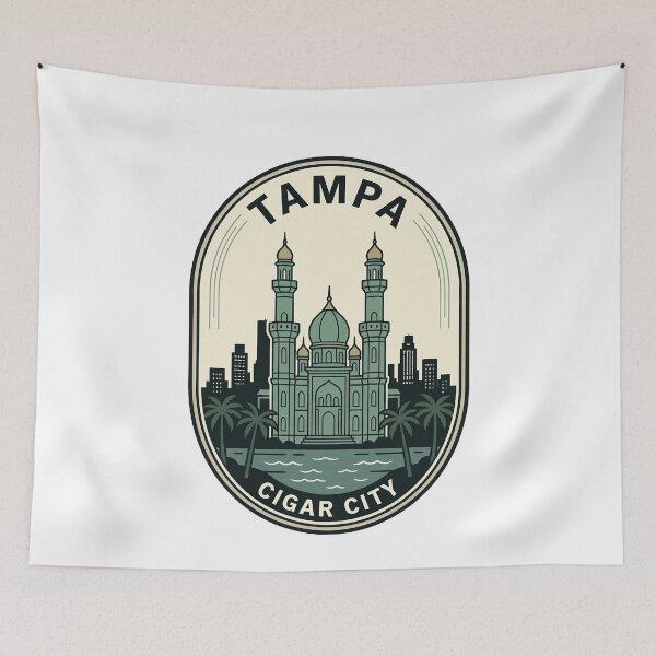 Item preview, Vintage Tampa Florida Cigar City Skyline Badge designed and sold by k3rstman1.