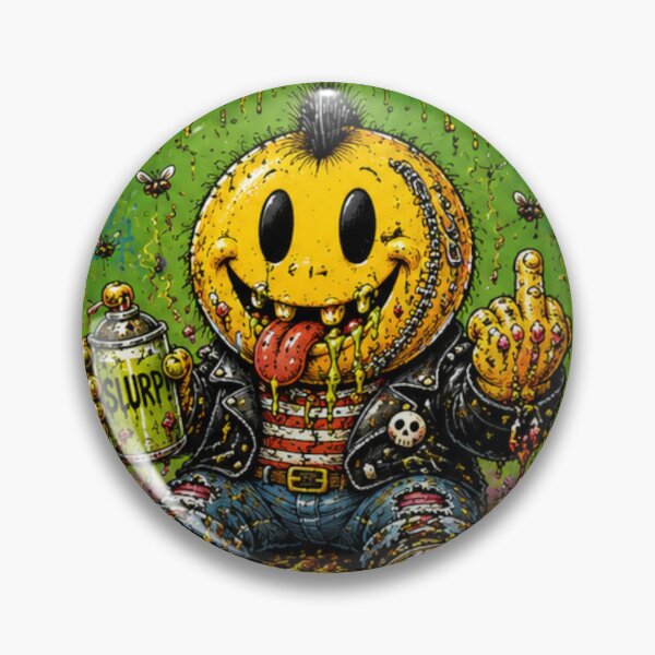 Item preview, The Vomits – Punk Smiley Trash Street Art Cartoon designed and sold by PLUSHIWORLDtm.