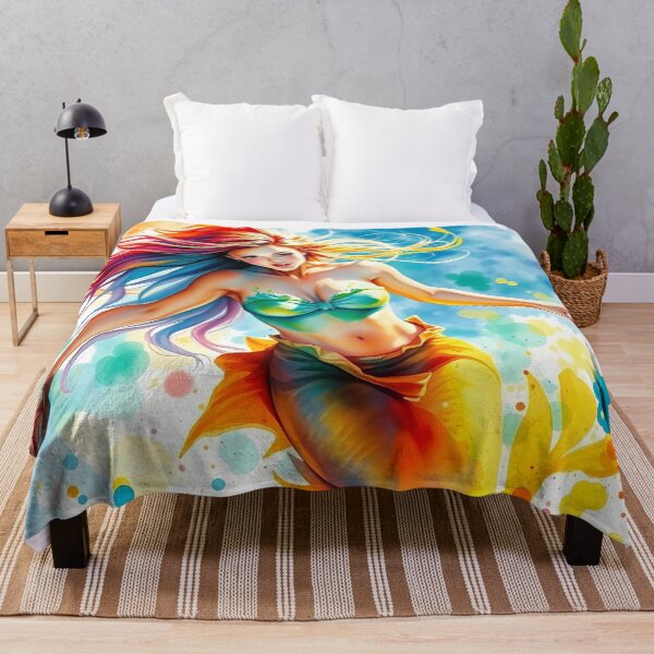Item preview, Mermaid with Vibrant Rainbow Hair designed and sold by cuprum.