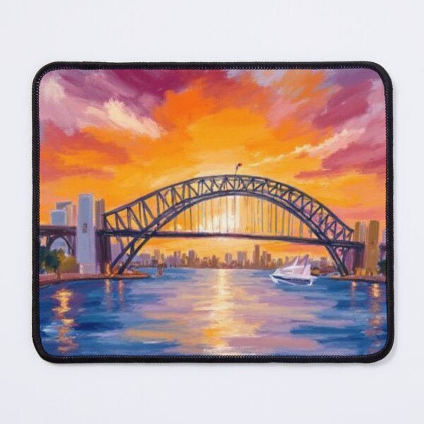 Item preview, beautiful sunset Sydney Harbour Bridge oil painting designed and sold by cloudzer0000.
