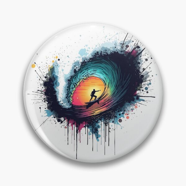 Item preview, The Sunset Barrel: Visceral Surfer Ink Art designed and sold by OnikaD art.