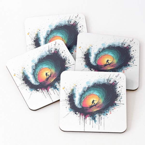 Item preview, The Sunset Barrel: Visceral Surfer Ink Art designed and sold by OnikaD art.