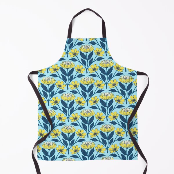 Item preview, Wildflower bouquet floral pattern in yellow and light blue designed and sold by Jennifer Ladd.