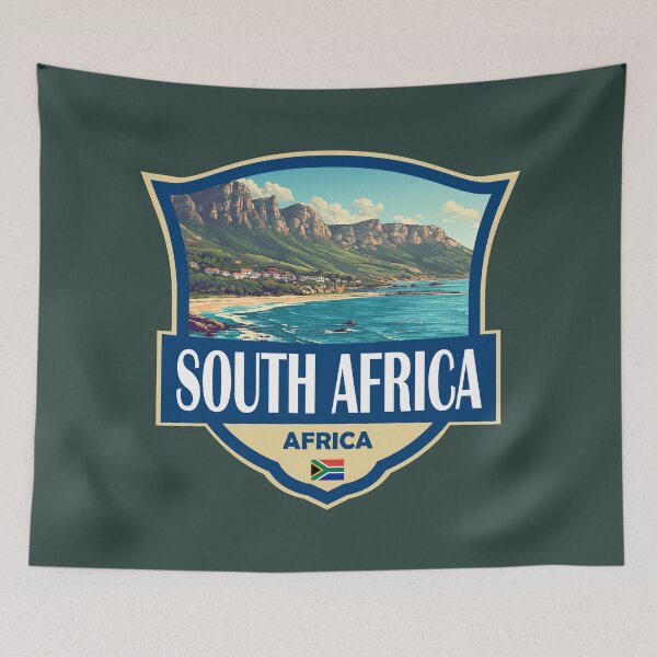 Item preview, South Africa Illustration Retro Badge designed and sold by KrisSidDesigns.